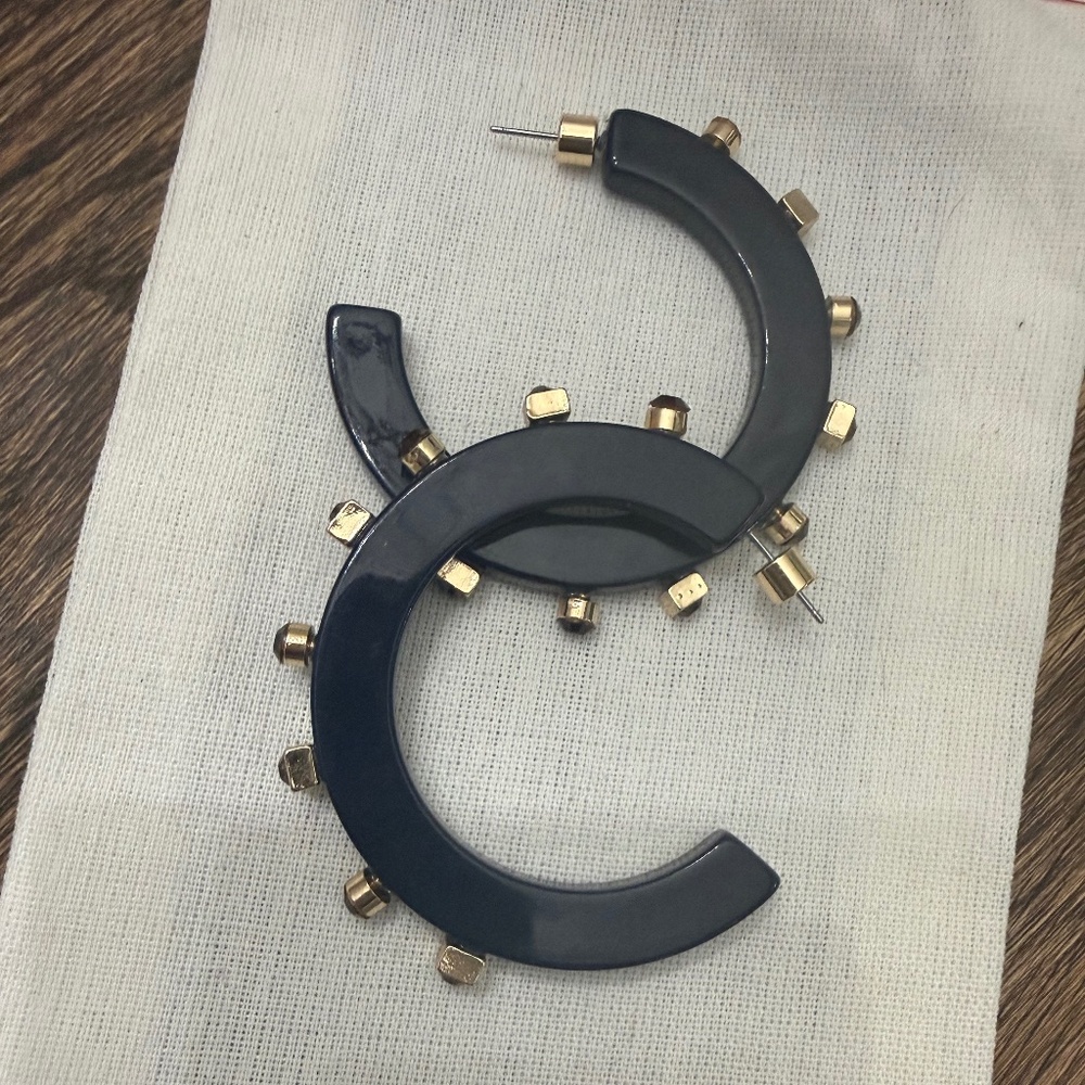 Smith & Co City Girl Hoops - Large - Navy Blue